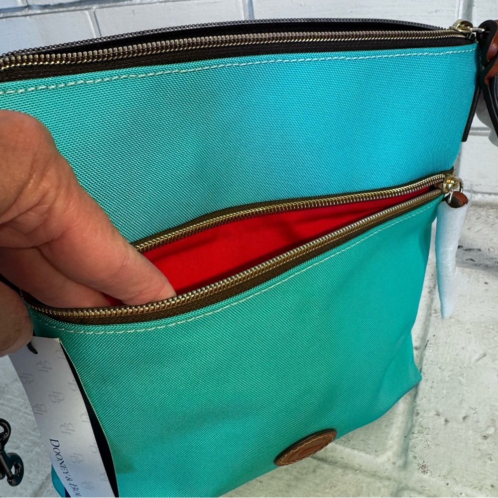 NWT Dooney & Bourke Nylon Crossbody with Leather Strap - Mint Color - Picture 10 of 16